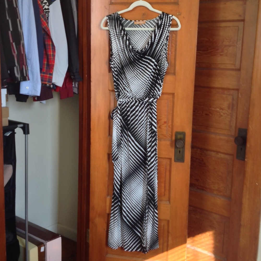 Ellen Tracy Sleeveless Cowl Neck Maxi Dress